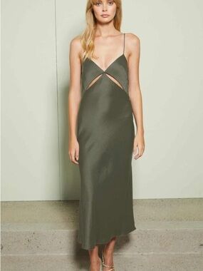 Bec & Bridge Mila Midi Dress in Khaki